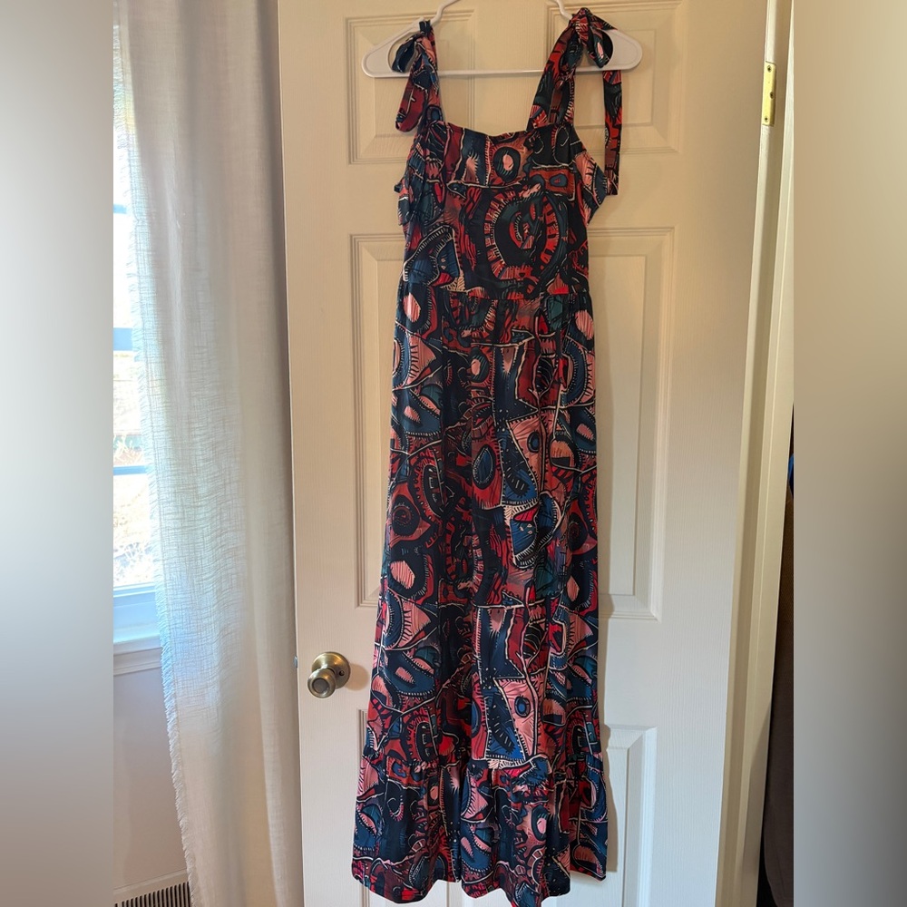Fun Boho Pattern Maxi Dress. Size Medium